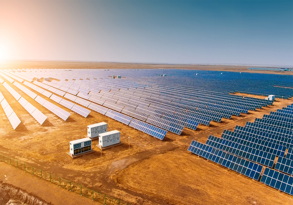 Solar panels in the field